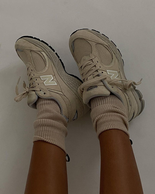 the merino sock in bisque with matching beige sneakers